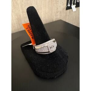 Sz. 10 Mens 3ct Moissanite 925 Sterling Silver Ring.